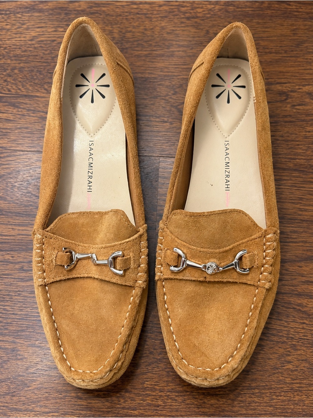 Isaac Mizrahi Tan Suede Horsebit Loafers Moccasins Size 9.5